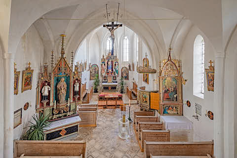 Gemeinde Reischach Landkreis Altötting Ecking Kirche Innen (Dirschl Johann) Deutschland AÖ
